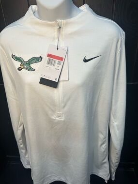 Nike woman’s  White Philadelphia Eagles Quarter-Zip Pullover
